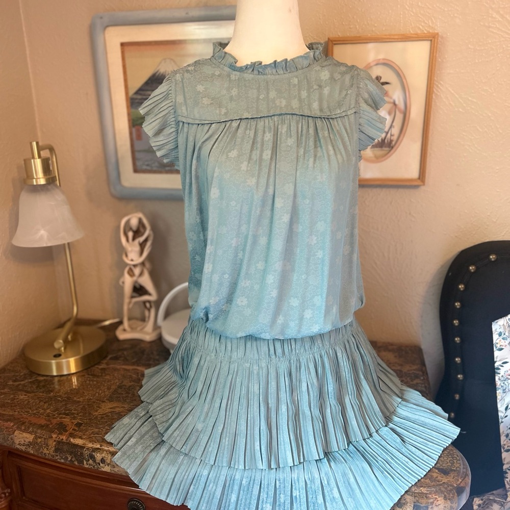 Pleated Blue Kids Dress